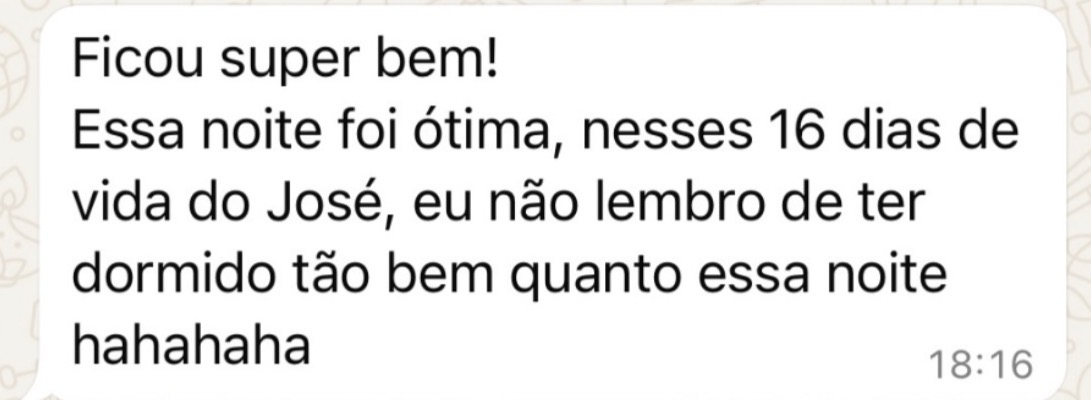 Print de WhatsApp: mãe relata a melhor noite de sono nos 16 dias de vida do bebê